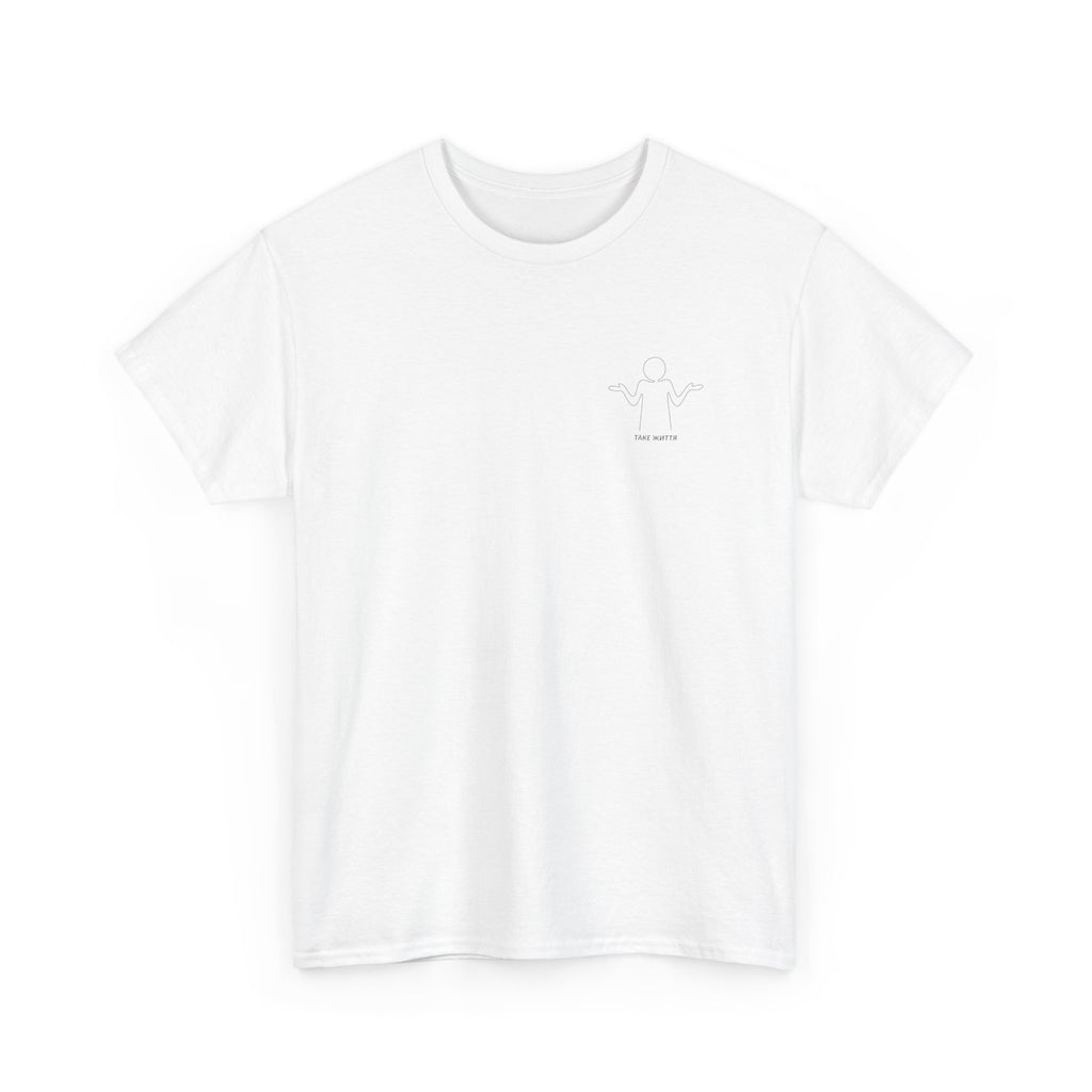 Minimalist Micro-Logo White T-Shirt — Subtle Tiny Script Chest Print