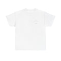 Minimalist Micro-Logo White T-Shirt — Subtle Tiny Script Chest Print